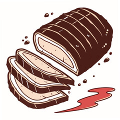 Sliced Roast Beef With Red Sauce sliced meat food illustration