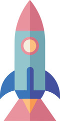 Pastel Rocket Icon – Minimalist Space Shuttle & Modern Tech Symbol