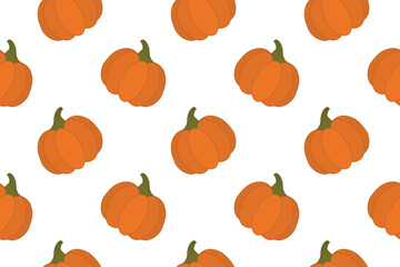  Seamless vector pattern with hand-drawn orange pumpkins Cute festive autumn and Halloween background design perfect for wrapping paper, fabric, seasonal decor fall-themed projects Isolated background