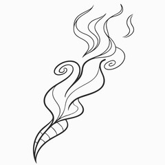 Swirling black ink abstract design white