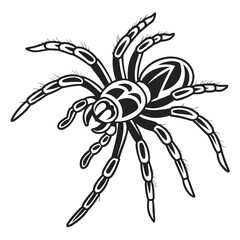 Stylized Black Spider With Eight Legs arachnid insect