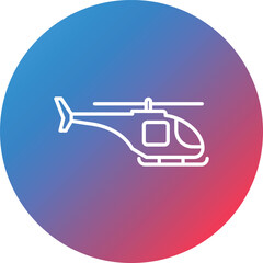 Army Helicopter Line Gradient Circle Background Icon