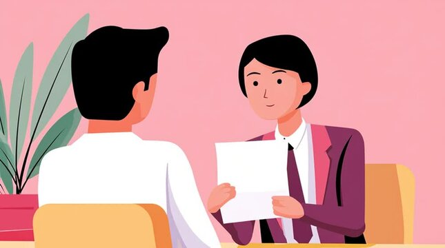 Animation of a human resources job interview