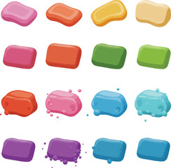 Natural Organic Soap Bar & Bubbles Vector Illustration. Eco-Friendly Handmade Skincare Product with Foam for Hygiene & Beauty Designs.