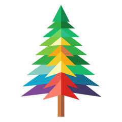 Fototapeta premium Pine tree colorful Vector 