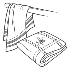 Folded and Hanging Towels fabric textile