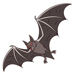 Frightening bat with red eyes flying creature