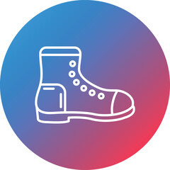 Army Boots Line Gradient Circle Background Icon
