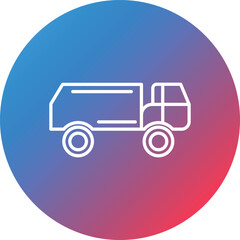 Military Truck Line Gradient Circle Background Icon