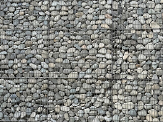 Gabion wall showcasing modern architectural design