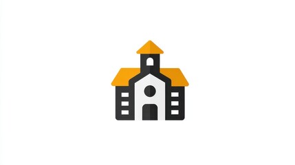 The icon of School. Simple flat icon illustration of School for a website or mobile application on white background, no logos, no brands
