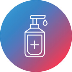 Hand Sanitizer Line Gradient Circle Background Icon