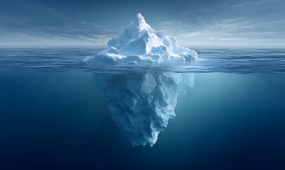 Obraz premium iceberg floating in the ocean with visible base high resolution photo