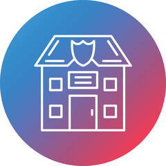 Police Station Line Gradient Circle Background Icon
