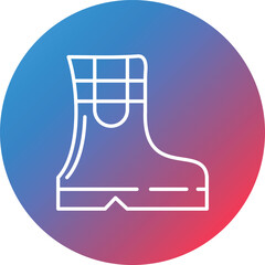 Spring Boots Line Gradient Circle Background Icon