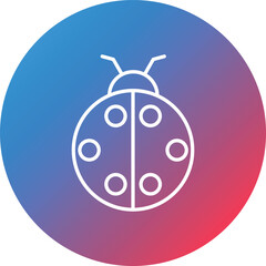 Ladybug Line Gradient Circle Background Icon
