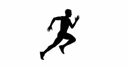 Fototapeta premium Marathon Runner Sprinting Silhouette Vector – Endurance Race, Fitness, and Athletic Motion Concepts