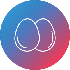 Eggs Line Gradient Circle Background Icon