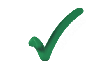 Green 3D Checkmark Graphic Success Achieved Positive Goal Business Achievement Completion Concept