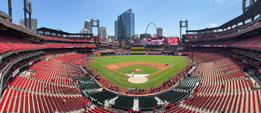 Busch Stadium panorama, home of the St. Louis Cardinals. Busch Stadium has been home to the MLB Cardinals since 2006.