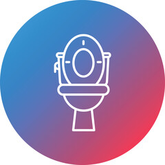 Toilet Line Gradient Circle Background Icon