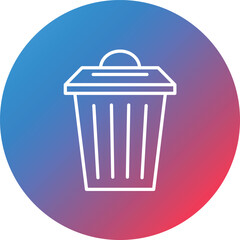Garbage Cleaning Line Gradient Circle Background Icon