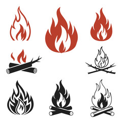set of fire icons