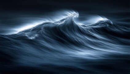 Fototapeta premium Abstract ocean wave at night