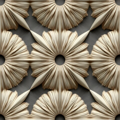 Elegant Silver and Gold Flower Pattern Wall Texture
