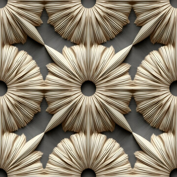 Elegant Silver and Gold Flower Pattern Wall Texture