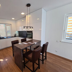 modern luxury dining room interior, 3d render
