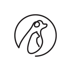 Minimalist dog and cat Line Art Encased in Circular Design on White Background

