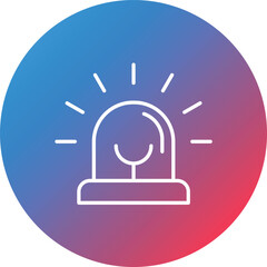 Siren Line Gradient Circle Background Icon