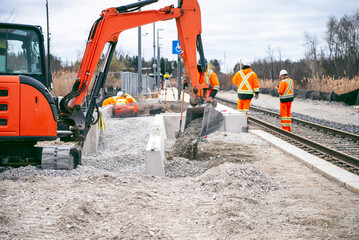 railroad construction in Canada, construction site