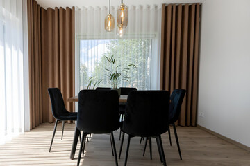 modern luxury dining room interior, 3d render