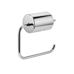 Modern chrome toilet paper holder in minimalist design  