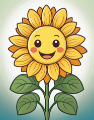 Cartoon Sunflower – Cheerful Floral Illustration