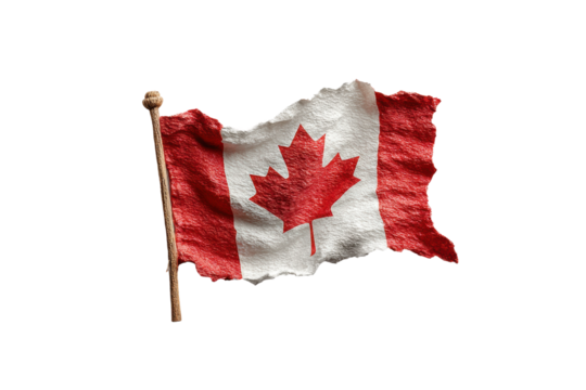 PNG Tattered canadian flag on pole symbolizing heritage and resilience