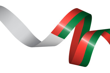 Set of flag ribbon with colors of Madagascar for independence day celebration decoration