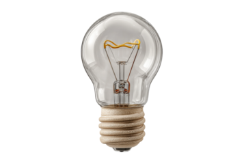 PNG Clear incandescent light bulb on black background