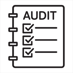 Vector art of audit checklist notebook icon isolated on white background