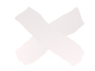 Two strips of white crumpled paper come together in an X shape against a black backdrop for a textural element, transparent background