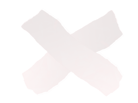 Two strips of white crumpled paper come together in an X shape against a black backdrop for a textural element, transparent background