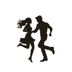 Fototapeta premium Images and silhouettes of people. Children, parents, family, Images for design.