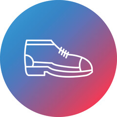 Winter Boot Line Gradient Circle Background Icon