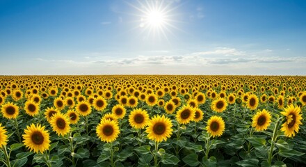 Obraz premium Sunny sunflower field