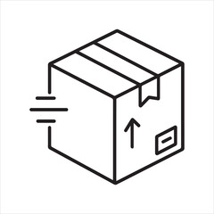 Vector art of a simple line drawing of a package isolated on transparent background