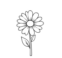 Daisy Delight: A Simple Line Art Flower Illustration