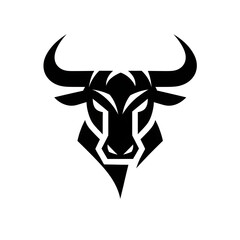 Fototapeta premium bull head silhouette representing strength, power, embodying bold graphic design element for branding, logos