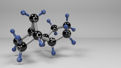 JP-10 molecule. Molecular structure of exo-tetrahydrodicyclopentadiene, a high-energy tricyclic...